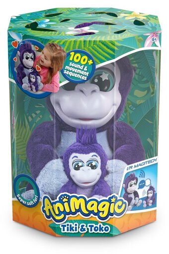 Animagic tiki and toko gorillas - interactieve knuffels - inclusief geluiden en bewegingen
