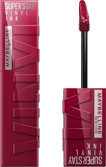 Bol.com Maybelline new york - superstay vinyl ink lipstick - 30 unrivaled - rood - langhoudende lippenstift - 4,2 ml aanbieding