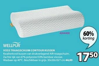 Jysk Voss traagschuim contour kussen aanbieding
