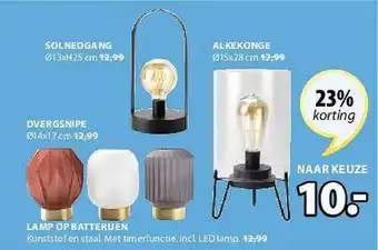 Jysk Lamp Op Batterijen, Dvergsnipe, Solnedgang, Alkekonge aanbieding