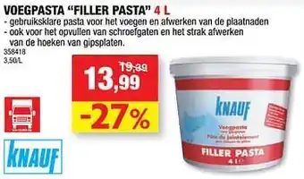 Hubo Voegpasta filler pasta 3.50L aanbieding