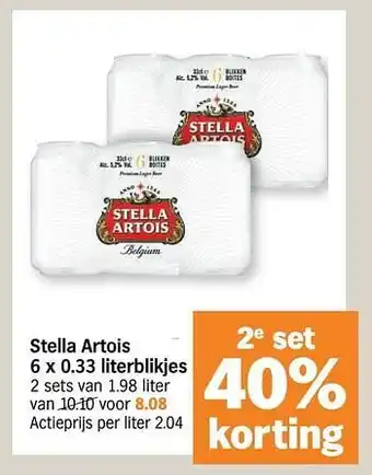 Albert Heijn Stella artois 1.98L aanbieding