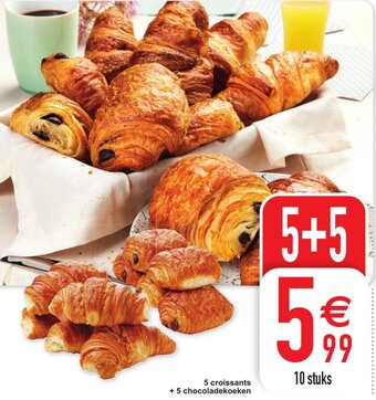 Cora 5 croissants + 5 chocoladekoeken aanbieding