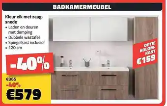 Bouwcenter Frans Vlaeminck Badkamermeubel -40% 120cm aanbieding
