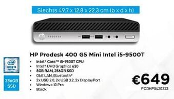 CompuDeals HP prodesk 400 g5 mini intel i5-9500t aanbieding
