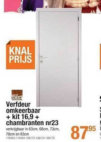 Verfdeur omkeerbaar + kit 16,9 + chambranten nr23