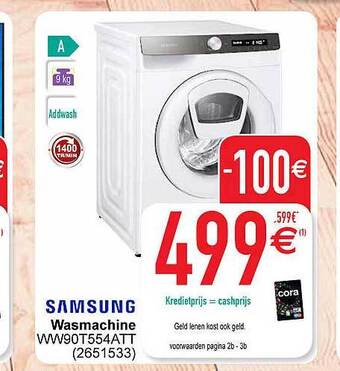 Cora Samsung wasmachine aanbieding