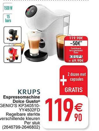 Cora Krups espressomachine dolce gusto aanbieding