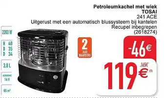 Cora Petroleumkachel met wiek tosai aanbieding