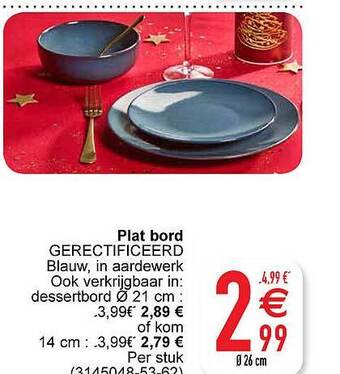 Cora Plat bord aanbieding