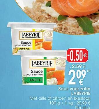 Cora Saus voor zalm labeyrie aanbieding