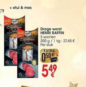 Cora Droge worst henri raffin aanbieding