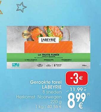 Cora Gerookte forel labeyrie aanbieding