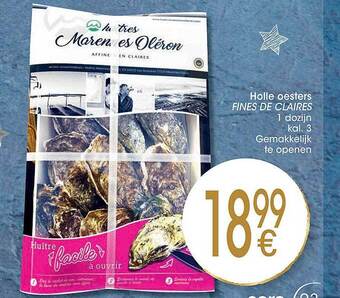 Cora Holle oesters fines de claires aanbieding