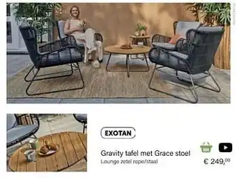 Multi bazar Grace lounge zetel rope-staal aanbieding