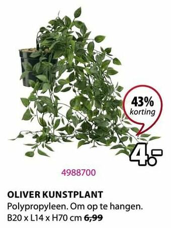 Jysk Oliver kunstplant aanbieding