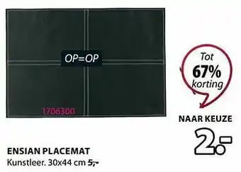 Jysk Ensian placemat aanbieding
