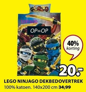 Jysk Lego ninjago dekbedovertrek aanbieding