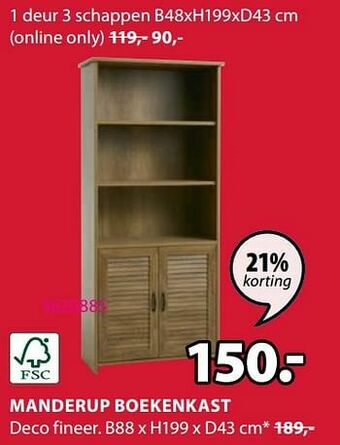 Jysk Manderup boekenkast aanbieding