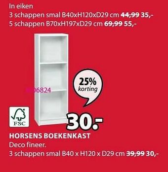 Jysk Horsens boekenkast 3 schappen smal aanbieding