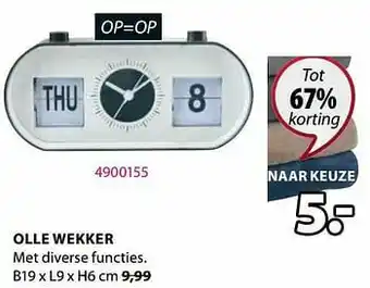 Jysk Olle wekker aanbieding