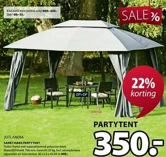 Jysk Sankt hans partytent aanbieding
