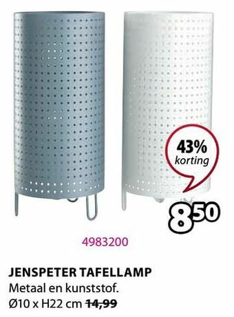 Jysk Jenspeter tafellamp aanbieding