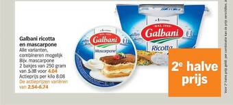Albert Heijn Galbani ricotta en mascarpone aanbieding