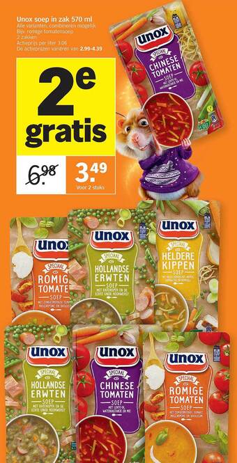 Albert Heijn Unox soep in zak aanbieding