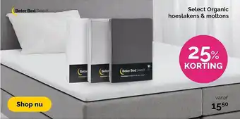 Beter Bed Organic hoeslakens & moltons aanbieding