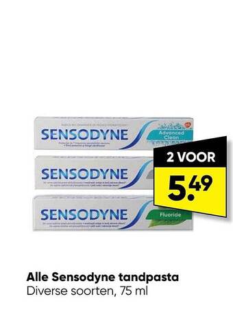 Big Bazar Sensodyne tandpasta aanbieding