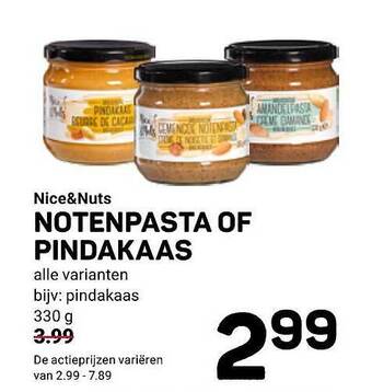 Ekoplaza Nice& nuts notenpasta of pindakaas aanbieding