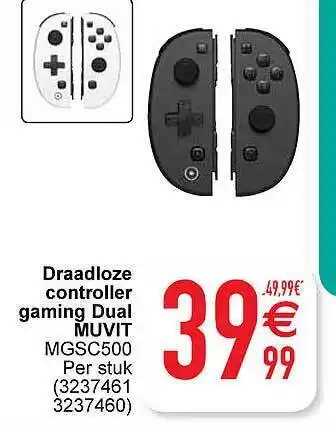Cora Draadloze controller gaming dual muvit aanbieding