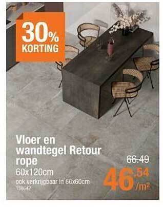 Cevo Vloer en wandtegel retour rope aanbieding