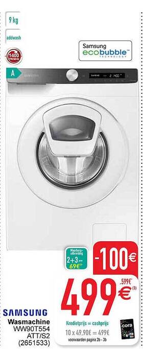 Cora Samsung wasmachine aanbieding