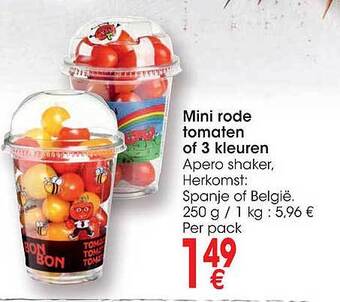 Cora Mini rode tomaten of 3 kleuren aanbieding
