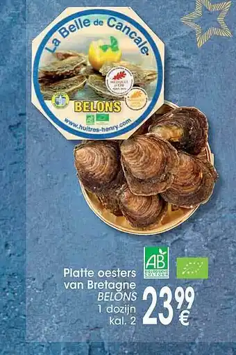 Cora Platte oesters van bretagne belons aanbieding