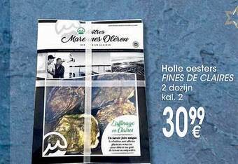 Cora Holle oesters fines de claires aanbieding