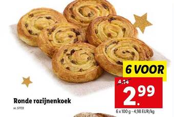 Lidl Ronde rozijnenkoek aanbieding