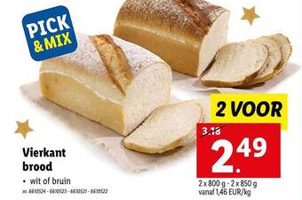 Lidl Vierkant brood aanbieding