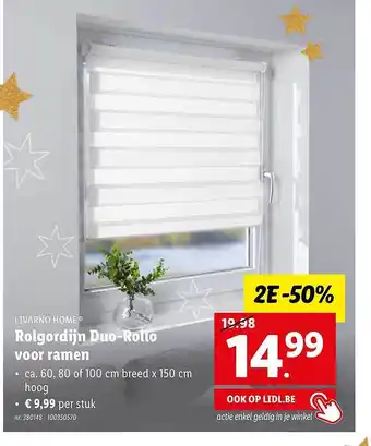Lidl Livarno home rolgordijn duorollo voor ramen aanbieding