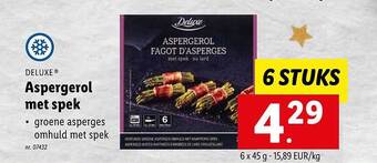 Lidl Deluxe aspergerol met spek aanbieding