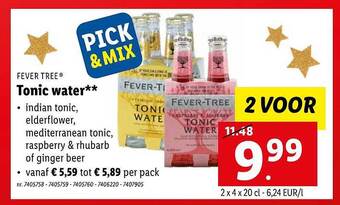 Lidl Fever tree tonic water aanbieding