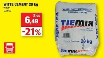 Hubo Witte cement aanbieding