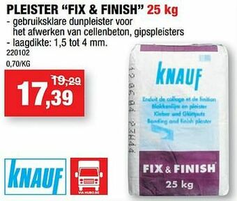 Hubo Pleister fix + finish aanbieding