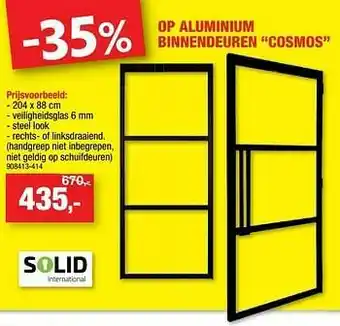 Aluminium binnendeuren cosmos