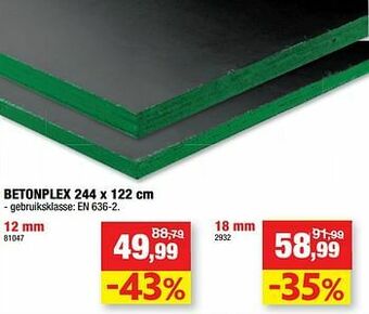 Hubo Betonplex aanbieding