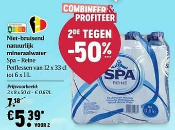 Delhaize Niet-bruisend natuurlijk mineraalwater spa - reine aanbieding
