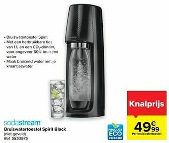 Carrefour Sodastream bruiswatertoestel spirit black aanbieding