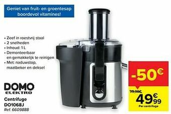 Carrefour Domo elektro centrifuge do1068j aanbieding